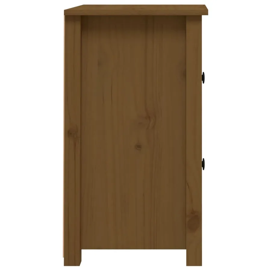 Table de chevet Marron miel 40x35x61,5 cm Bois de pin solide - 5