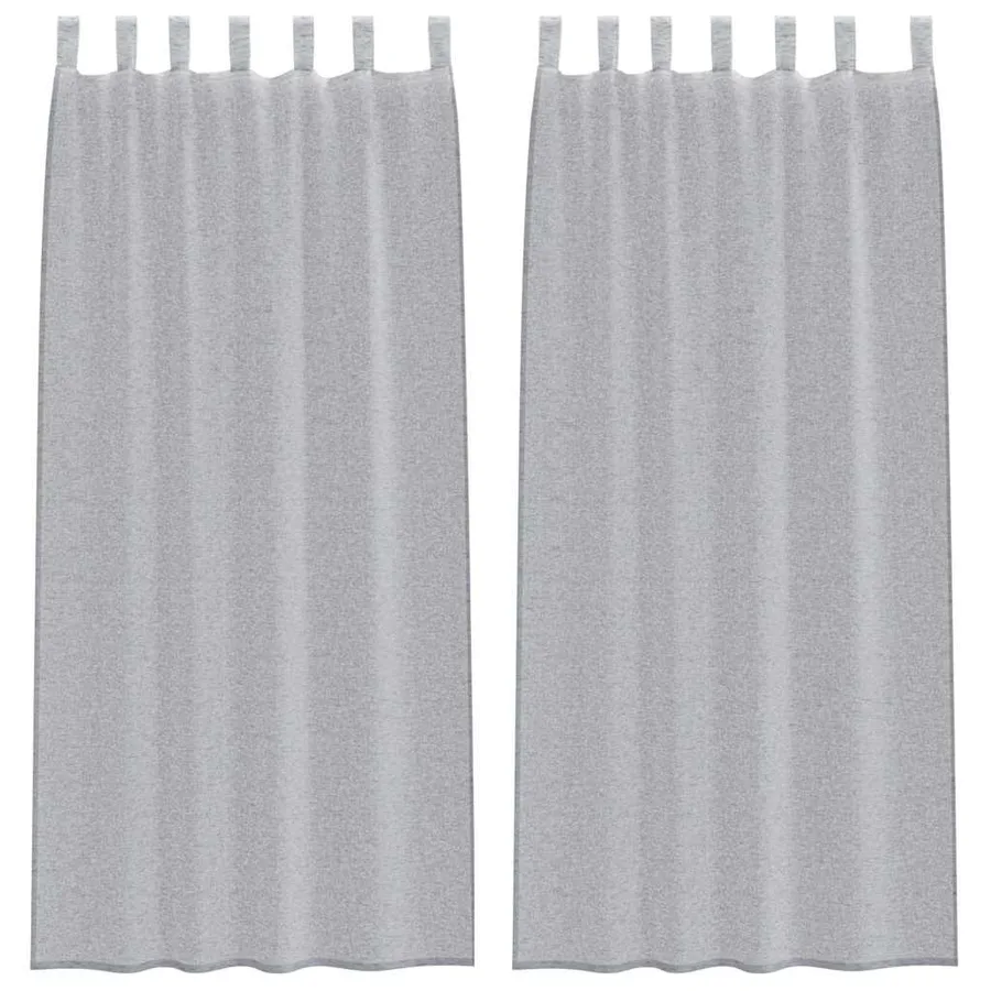 Rideau en Voile 2 pcs Gris foncé 225 x 140 cm Polyester - 2