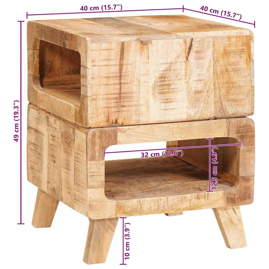 Table d'appoint Marron 40 x 40 x 49 cm Bois de mangue massif - 10