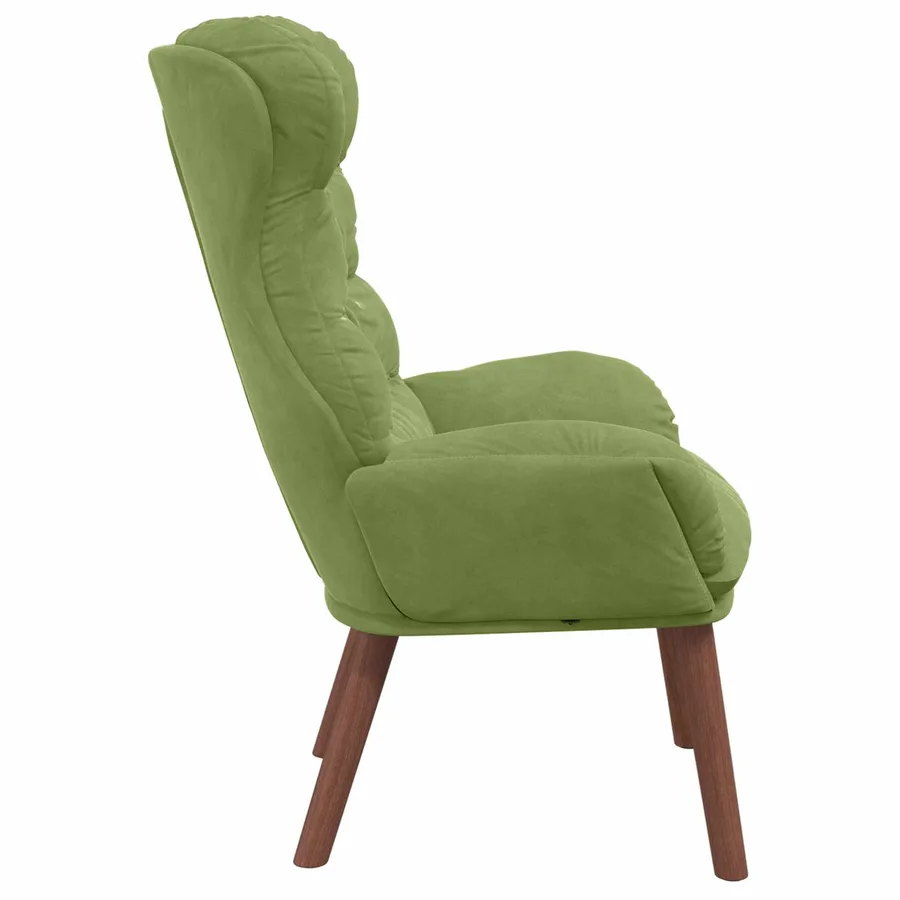 fauteuil Vert clair 69 x 74 x 93 cm Velours - 5