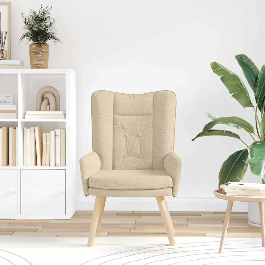 fauteuil Crème 63 x 67 x 94 cm Tissu et contreplaqué - 3