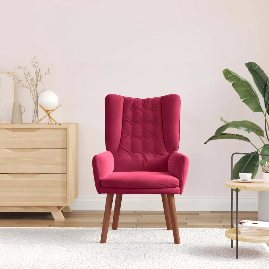 fauteuil Bordeaux 63 x 67 x 94 cm Velours - 3