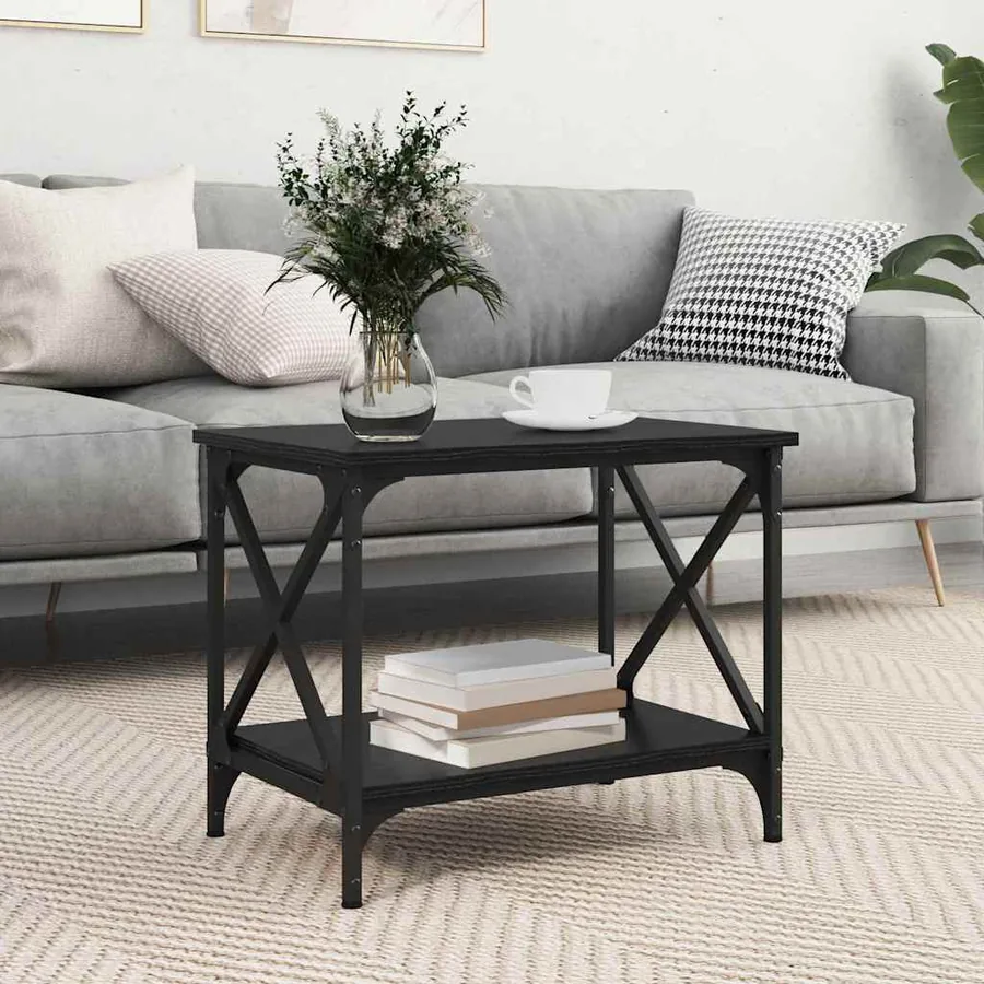 Table d'appoint Chêne noir 55 x 38 x 45 cm Bois d'ingénierie