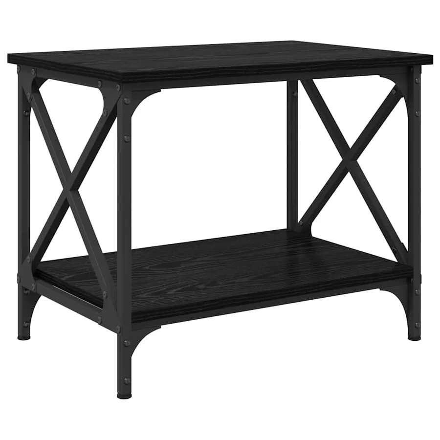 Table d'appoint Chêne noir 55 x 38 x 45 cm Bois d'ingénierie - 2