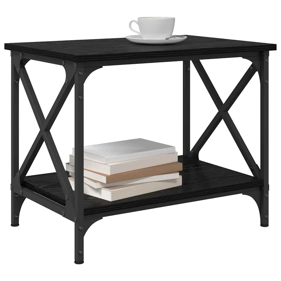 Table d'appoint Chêne noir 55 x 38 x 45 cm Bois d'ingénierie - 3