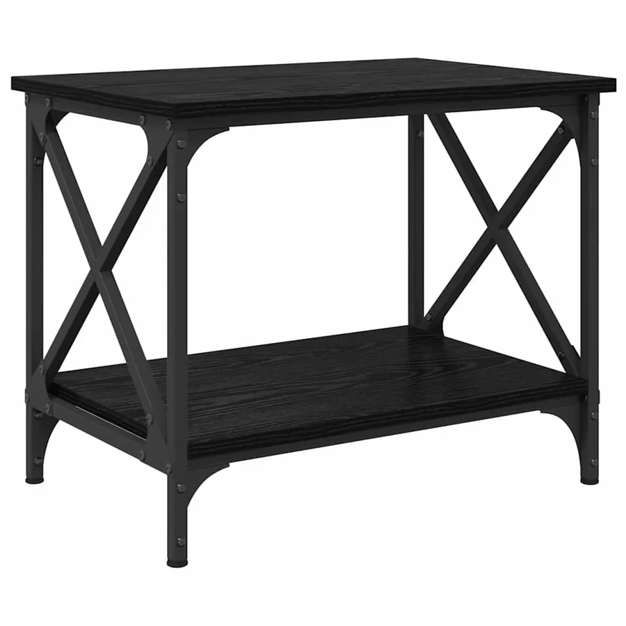 Table d'appoint Chêne noir 55 x 38 x 45 cm Bois d'ingénierie - 7