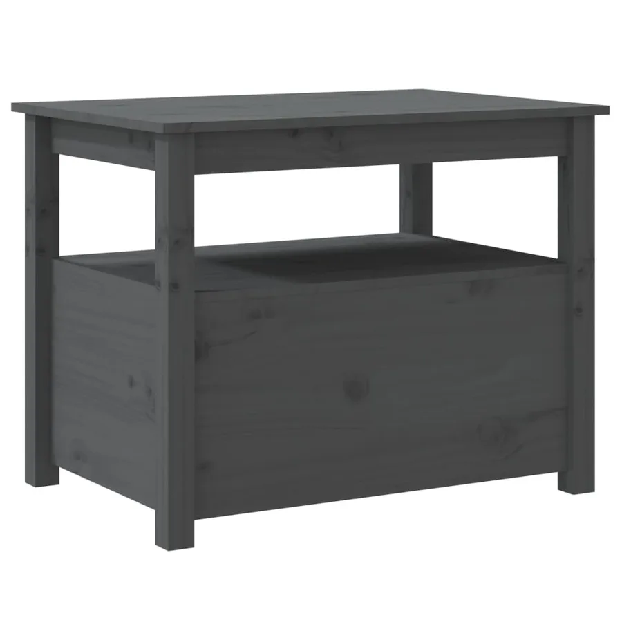 Table basse Gris 71x49x55 cm Bois massif de pin - 10