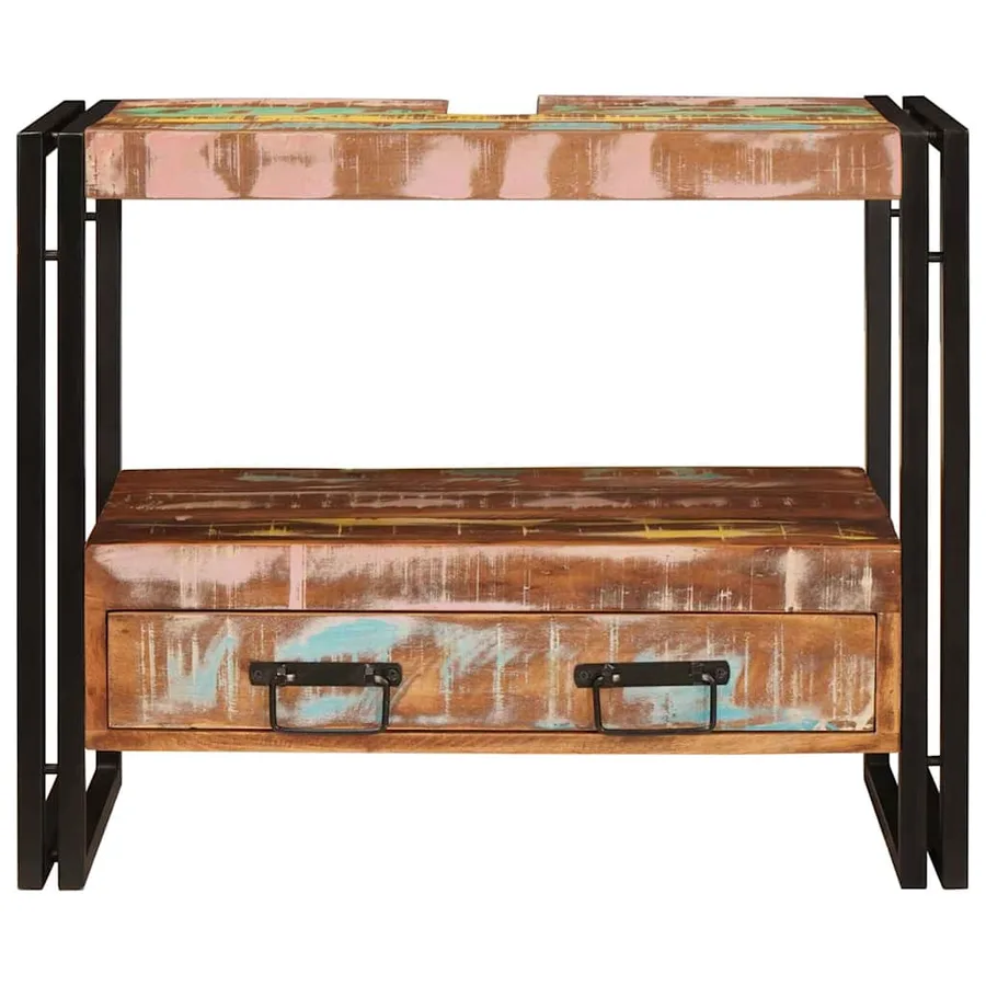Armoire de coiffeuse Multicolore Bois Recyclé Solide - 6