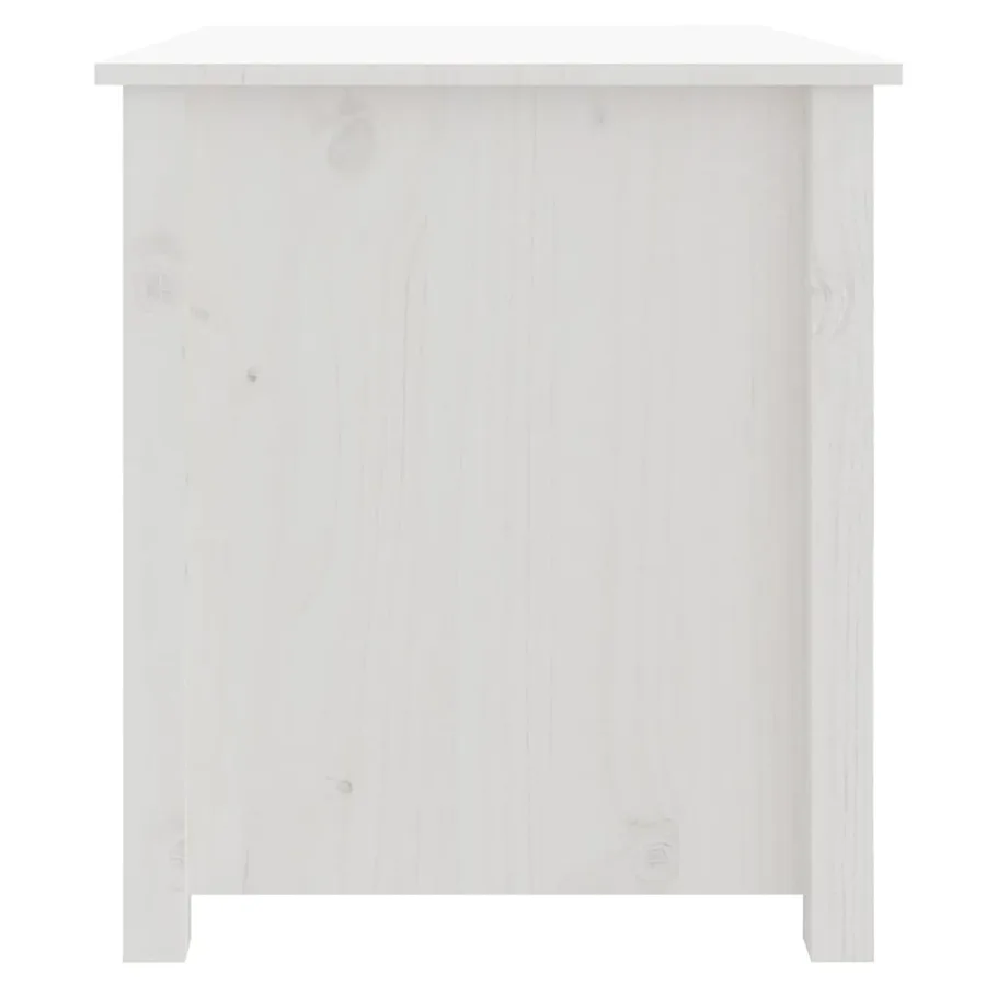 Table basse Blanc 71x49x55 cm Bois massif de pin - 8