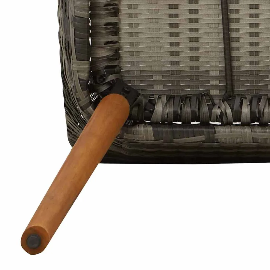 Ensemble de salle à manger pour jardin 7 pcs Gris polyrotin - 9