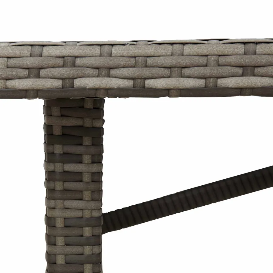 Ensemble de salle à manger pour jardin 9 pcs Gris polyrotin - 12