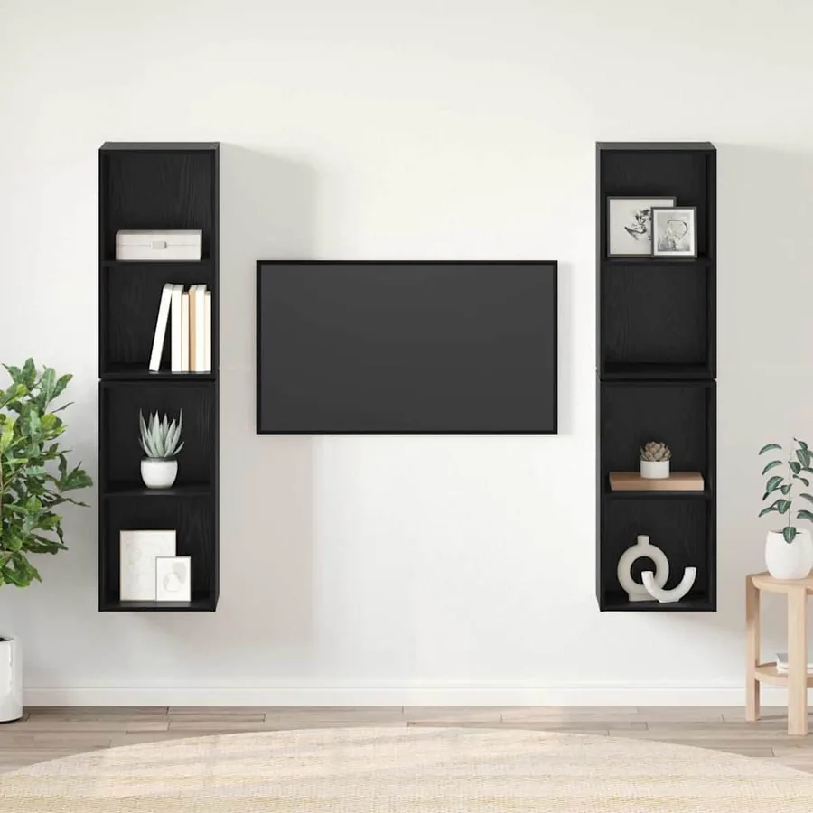 Ensemble meuble TV 4 pcs Chêne noir 37 x 37 x 72 cm