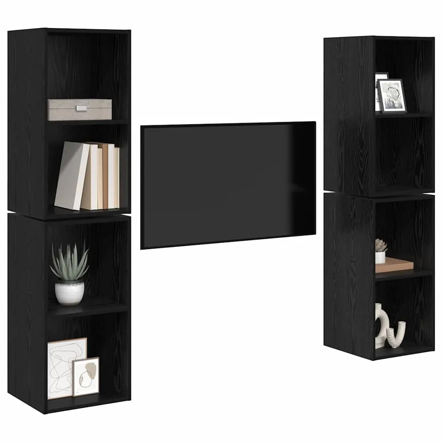Ensemble meuble TV 4 pcs Chêne noir 37 x 37 x 72 cm - 3