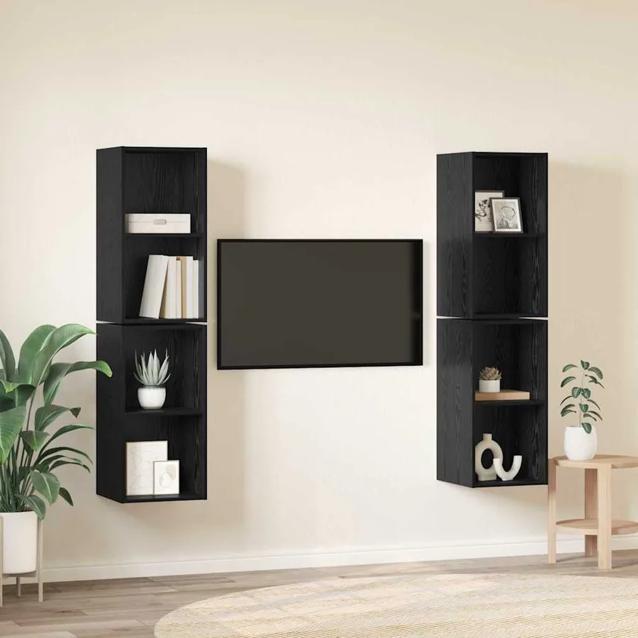 Ensemble meuble TV 4 pcs Chêne noir 37 x 37 x 72 cm - 4