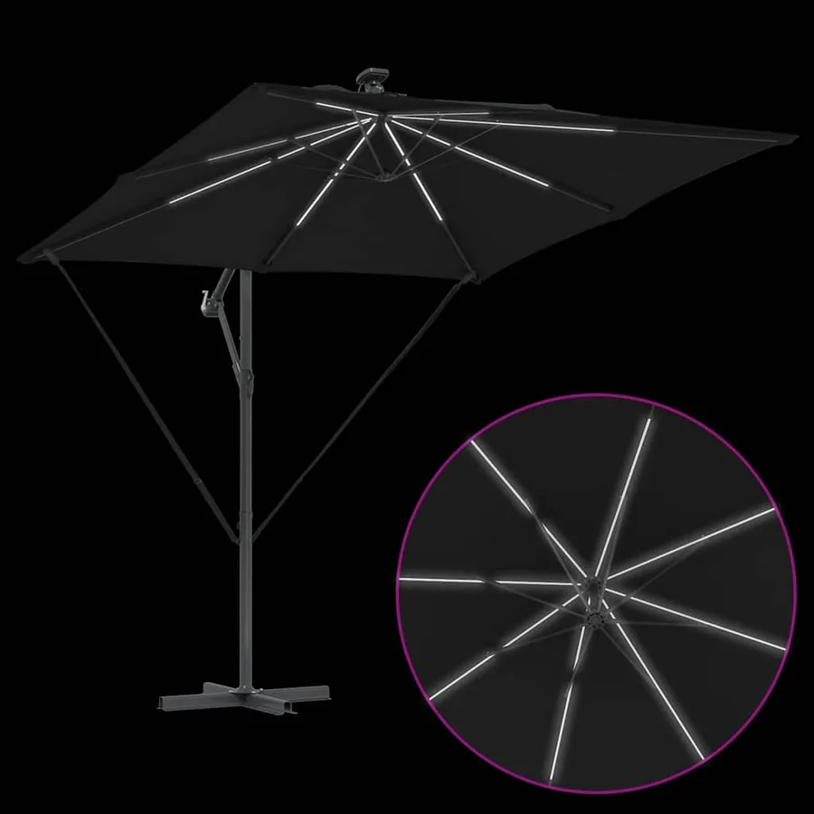 Parasol Noir 249 x 249 x 250 cm Polyester et Aluminium - 11