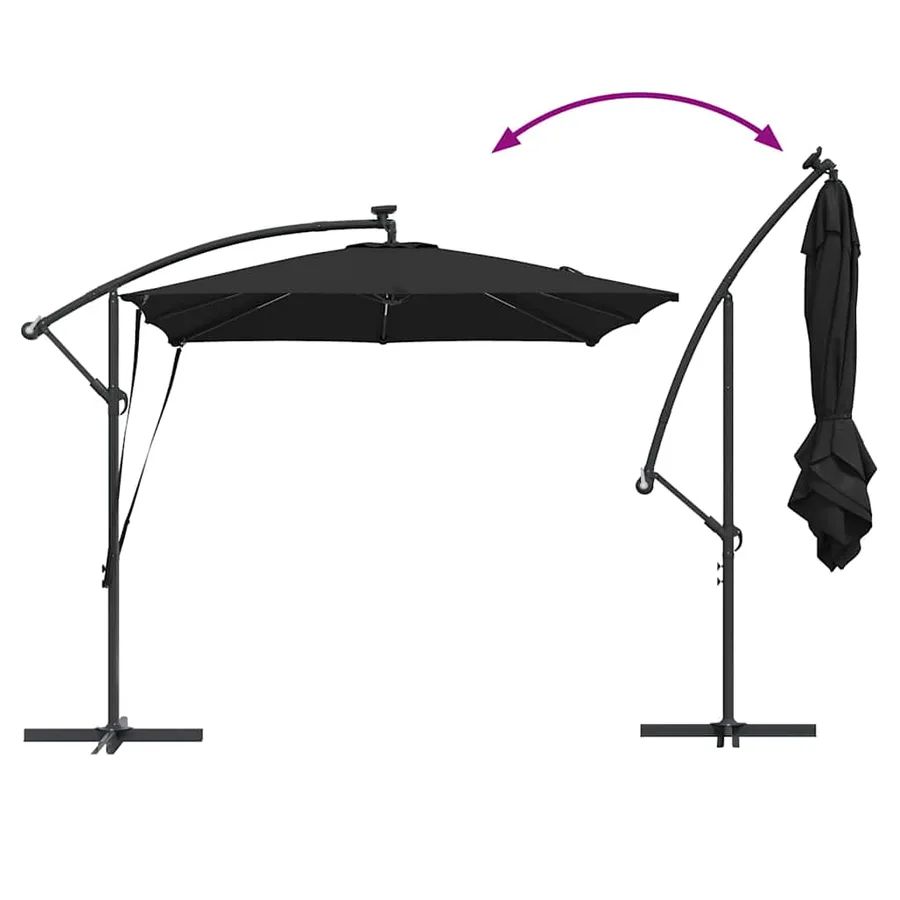 Parasol Noir 249 x 249 x 250 cm Polyester et Aluminium - 14
