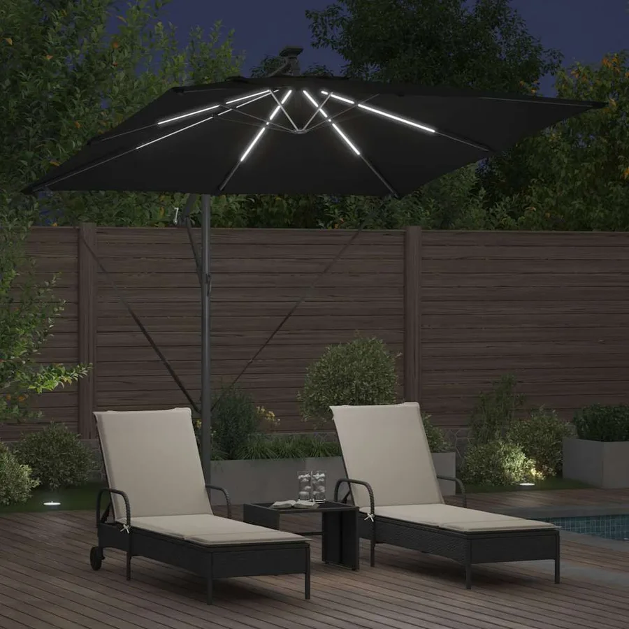 Parasol Noir 249 x 249 x 250 cm Polyester et Aluminium - 4