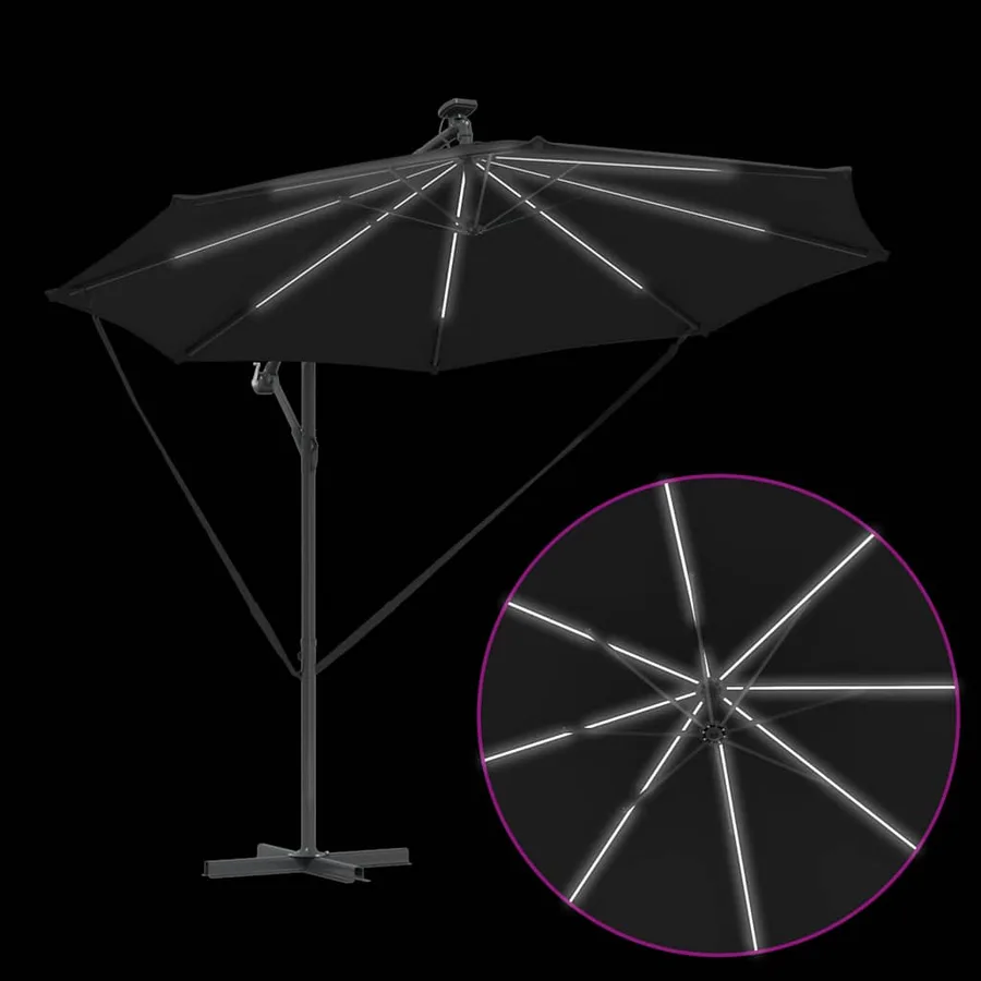 Parasol 294 x 294 x 248 cm Polyester et Aluminium Noir - 11