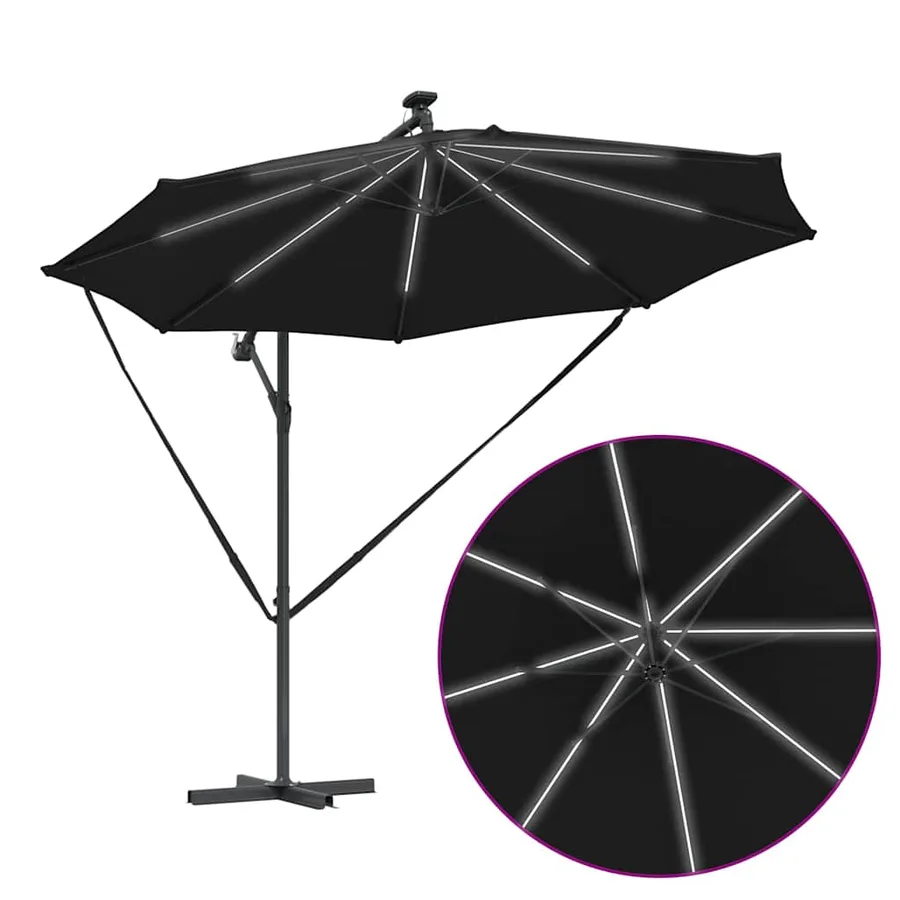 Parasol 294 x 294 x 248 cm Polyester et Aluminium Noir - 12