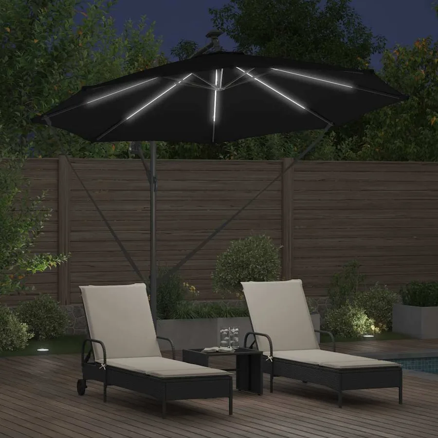 Parasol 294 x 294 x 248 cm Polyester et Aluminium Noir - 4