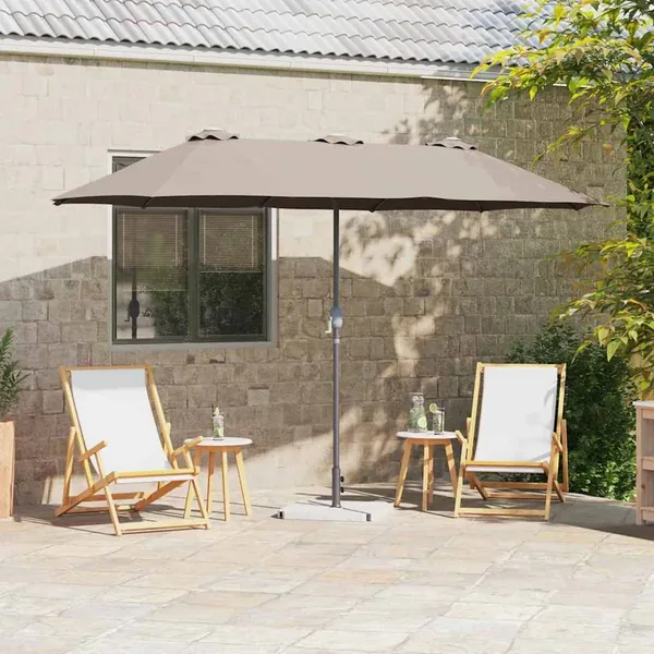 Parasol de jardin Taupe 370 x 197 x 239 cm