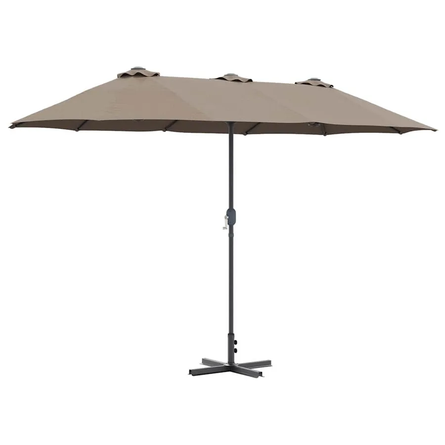 Parasol de jardin Taupe 370 x 197 x 239 cm - 2