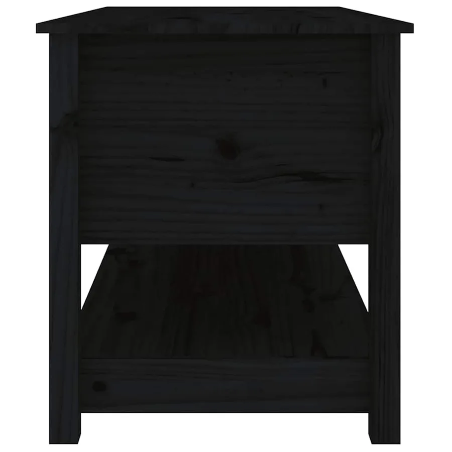 Table basse Noir 102x49x55 cm Bois massif de pin - 4