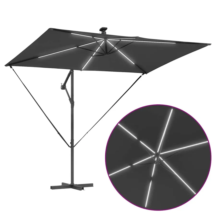 Parasol Anthracite 294 x 200 x 270 cm Polyester et Aluminium - 12