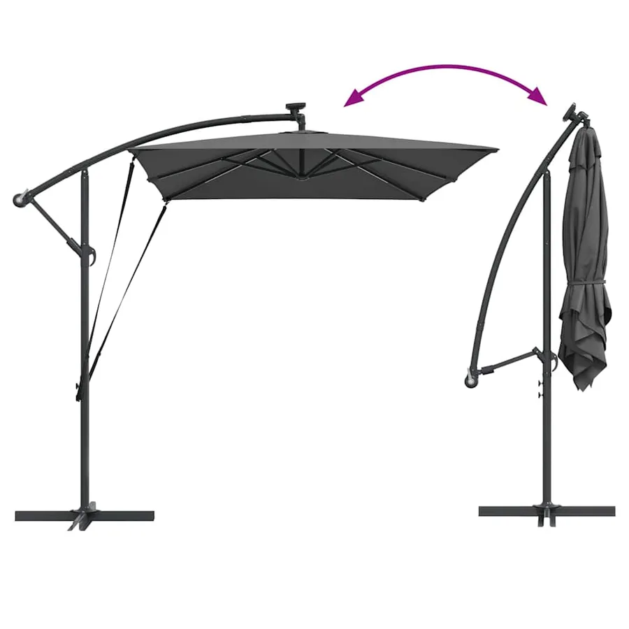 Parasol Anthracite 294 x 200 x 270 cm Polyester et Aluminium - 14