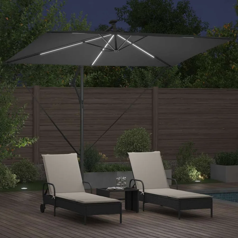 Parasol Anthracite 294 x 200 x 270 cm Polyester et Aluminium - 4