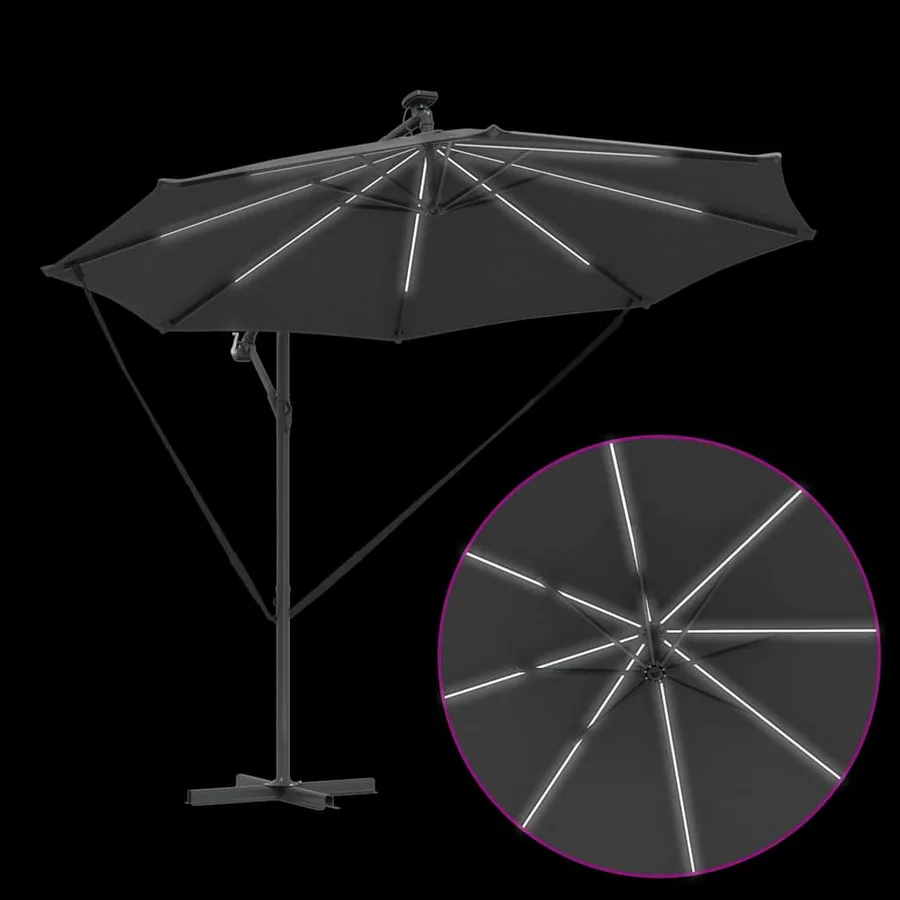 Parasol Anthracite 294 x 294 x 248 cm Polyester et Aluminium - 11