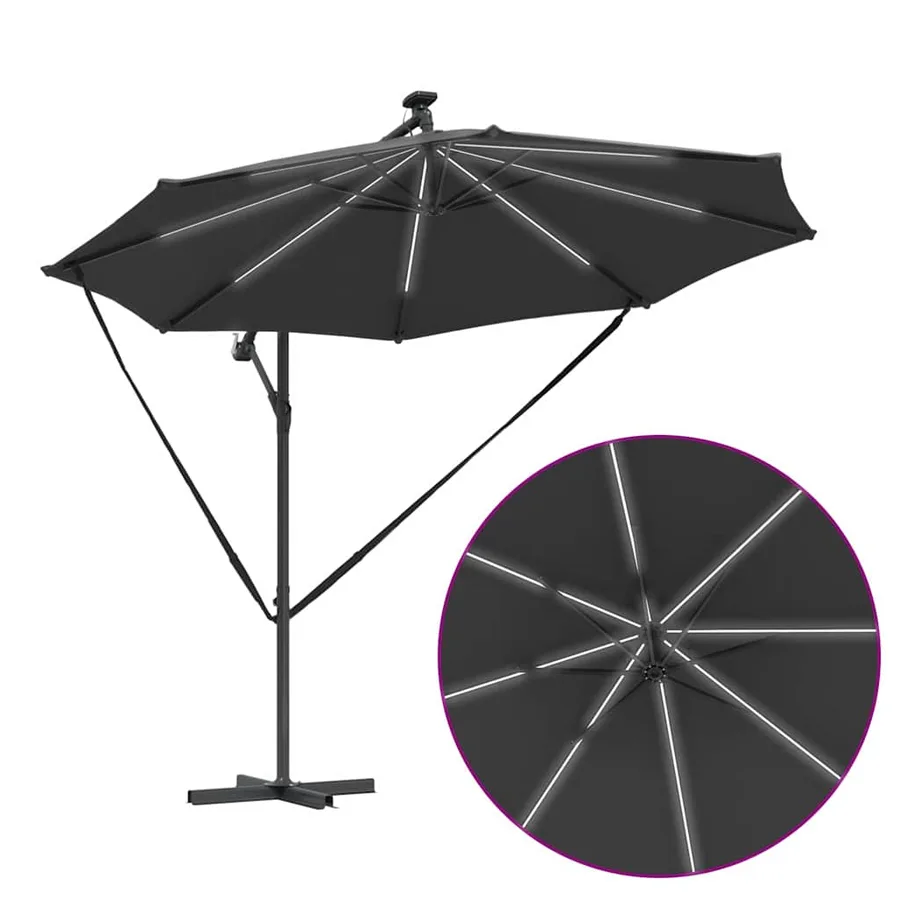 Parasol Anthracite 294 x 294 x 248 cm Polyester et Aluminium - 12