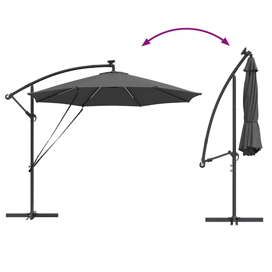 Parasol Anthracite 294 x 294 x 248 cm Polyester et Aluminium - 14