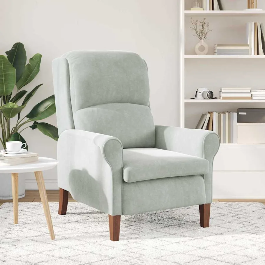 fauteuil Gris clair Velours - 3