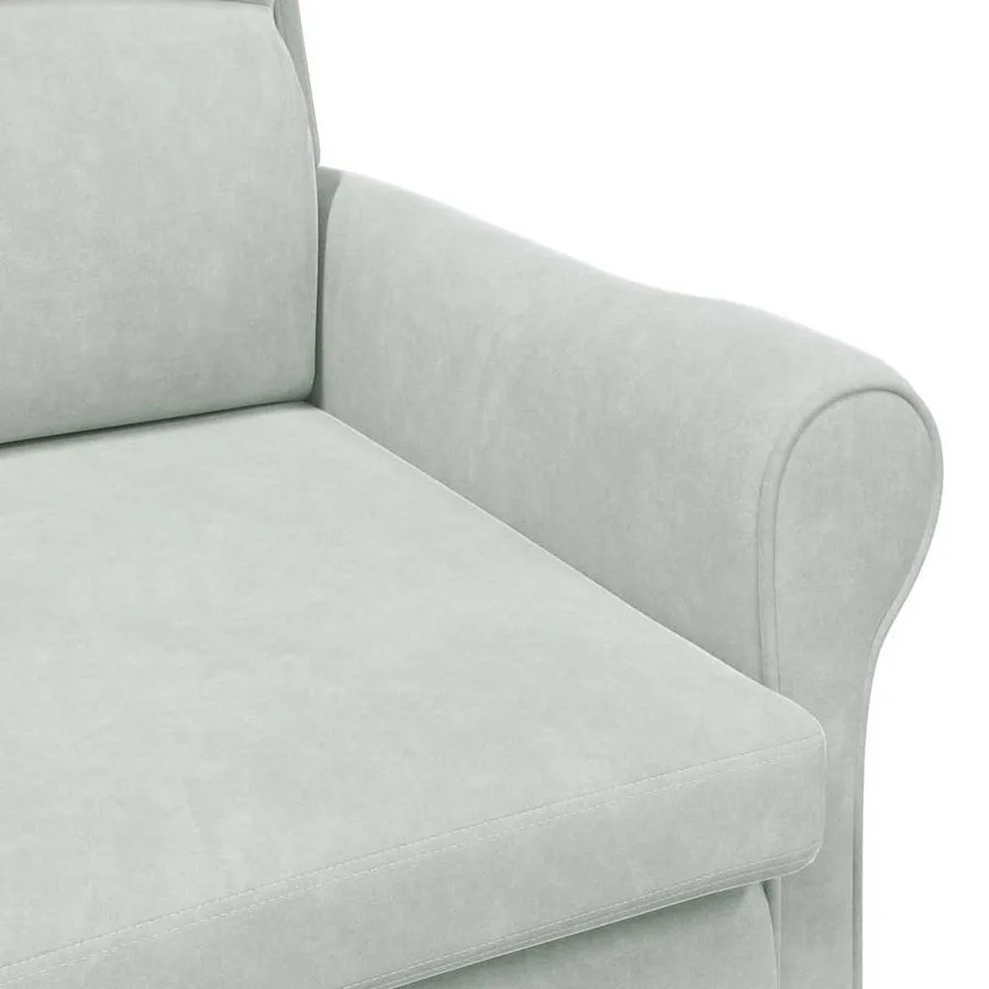 fauteuil Gris clair Velours - 7