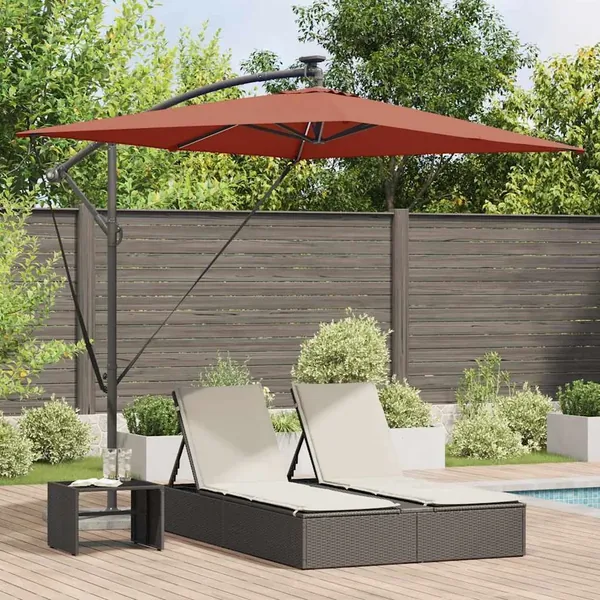 Parasol Terre cuite 294 x 200 x 270 cm Polyester et Aluminium