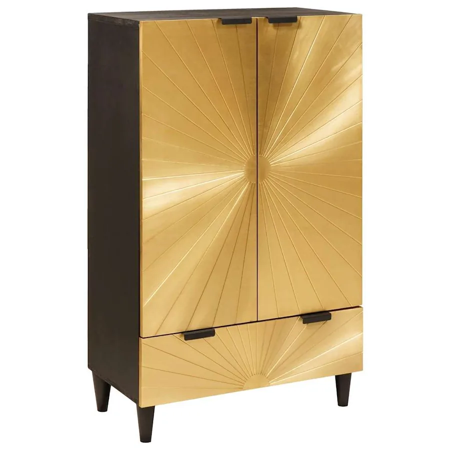 Meuble d'appoint avec tiroir Noir et or 60 x 33,5 x 100 cm