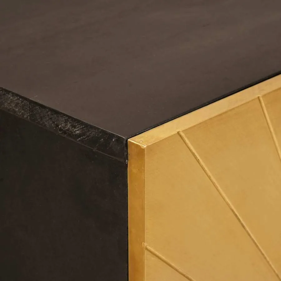Meuble d'appoint avec tiroir Noir et or 60 x 33,5 x 100 cm - 6