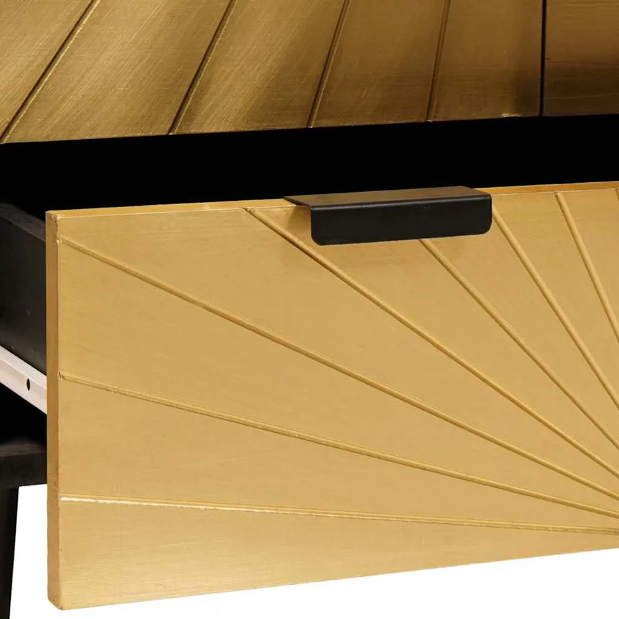 Meuble d'appoint avec tiroir Noir et or 60 x 33,5 x 100 cm - 7
