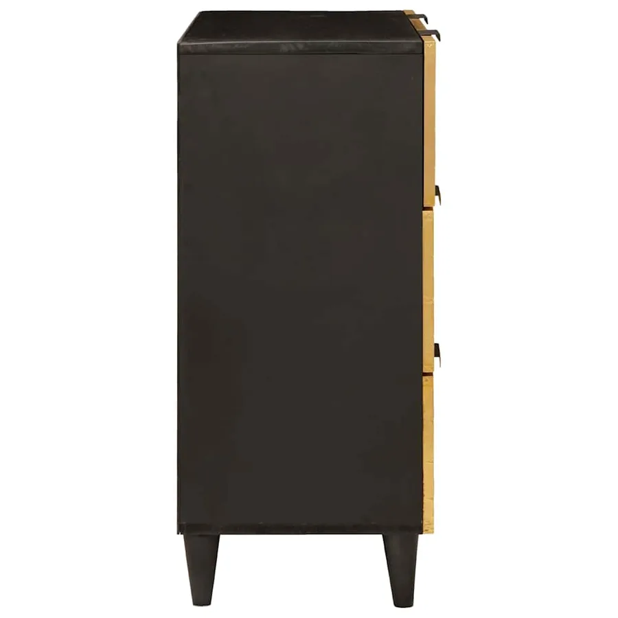 Ensemble de buffet 2 pcs Noir et laiton 120 x 33 x 75 cm - 5