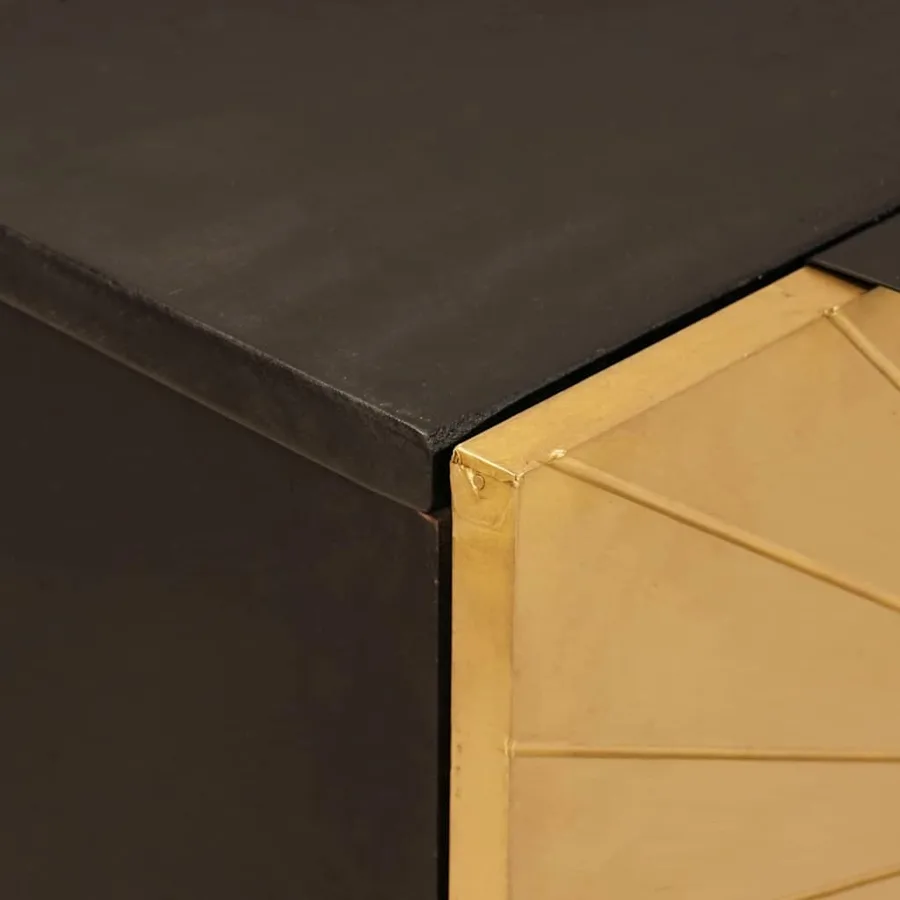 Ensemble de buffet 2 pcs Noir et laiton 120 x 33 x 75 cm - 7