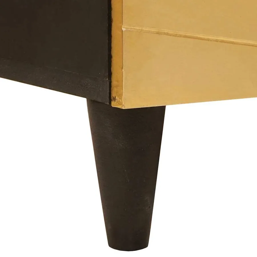 Ensemble de buffet 2 pcs Noir et laiton 120 x 33 x 75 cm - 9