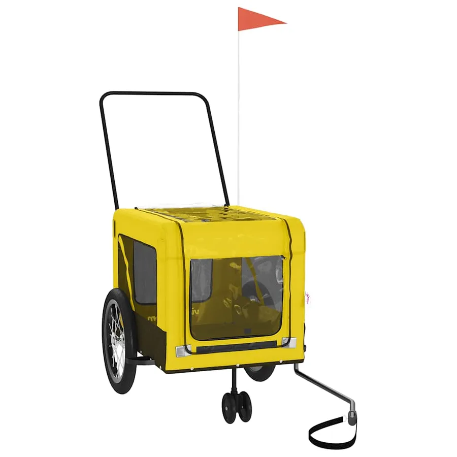 Remorque de vélo pour animaux de compagnie jaune et noir - 2