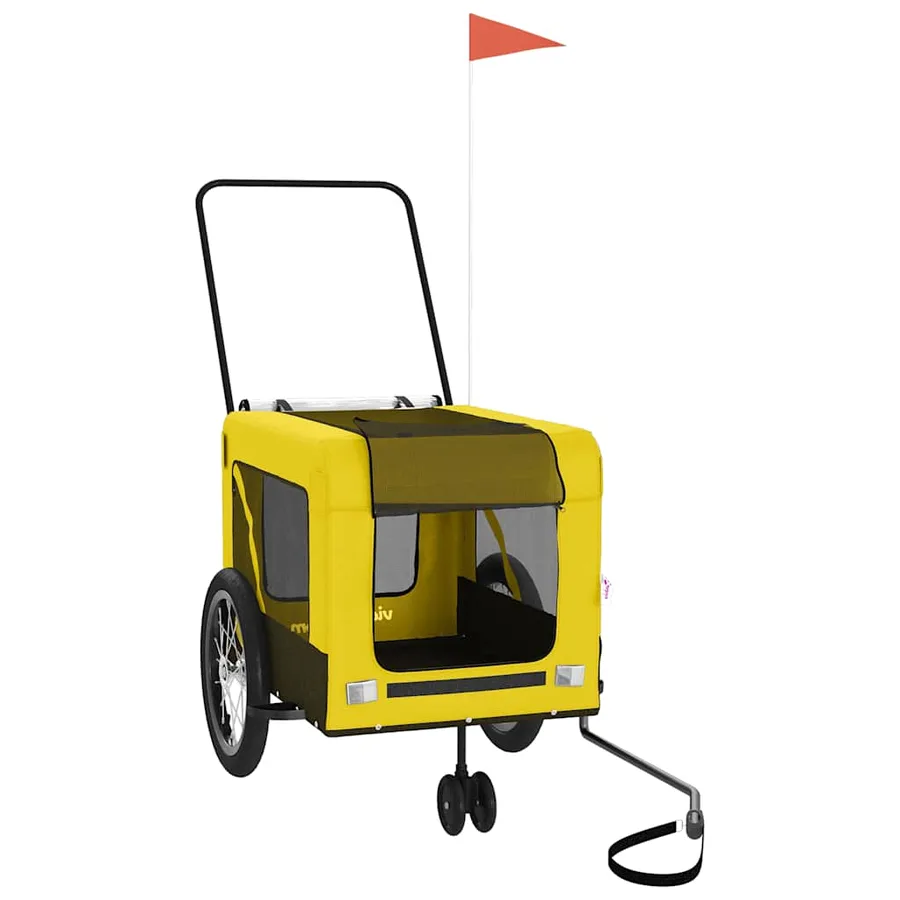 Remorque de vélo pour animaux de compagnie jaune et noir - 3