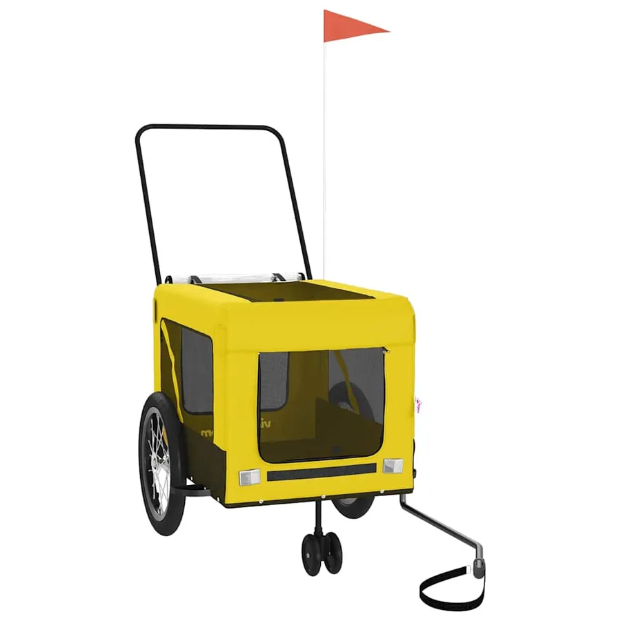 Remorque de vélo pour animaux de compagnie jaune et noir - 4