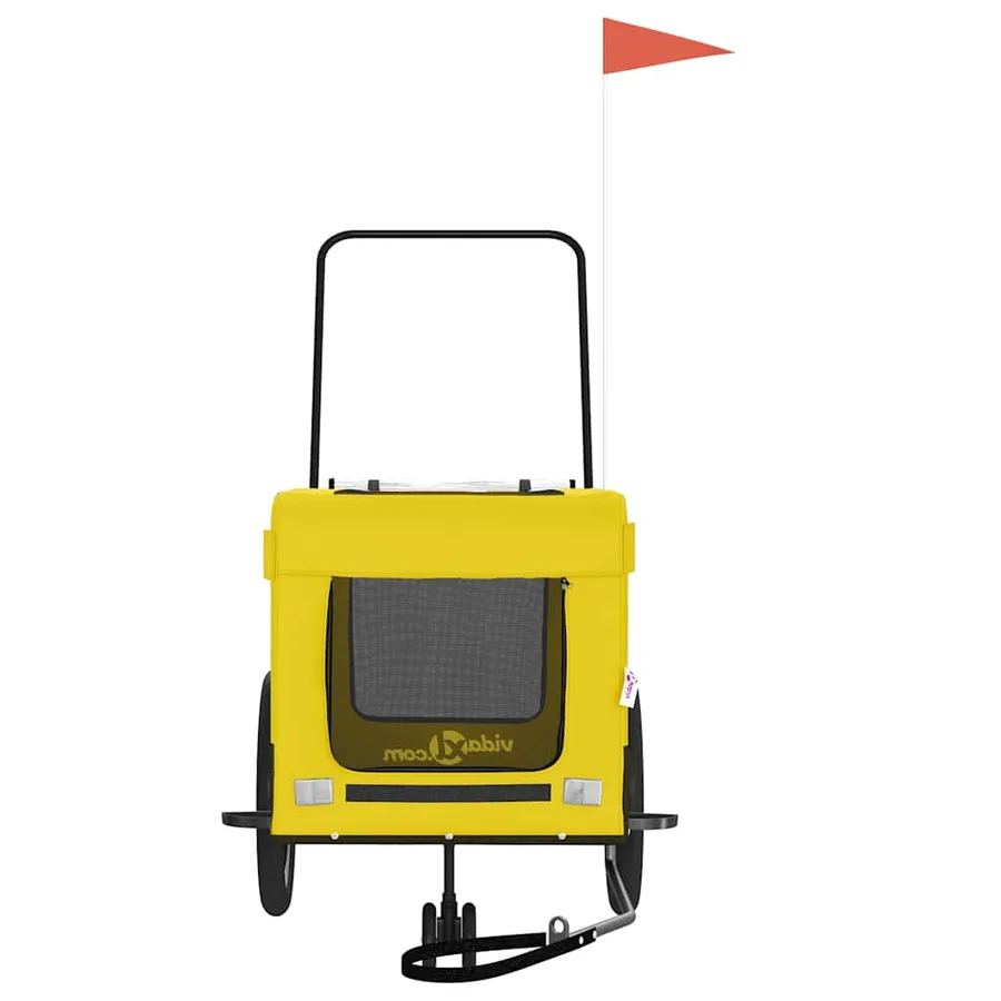 Remorque de vélo pour animaux de compagnie jaune et noir - 5