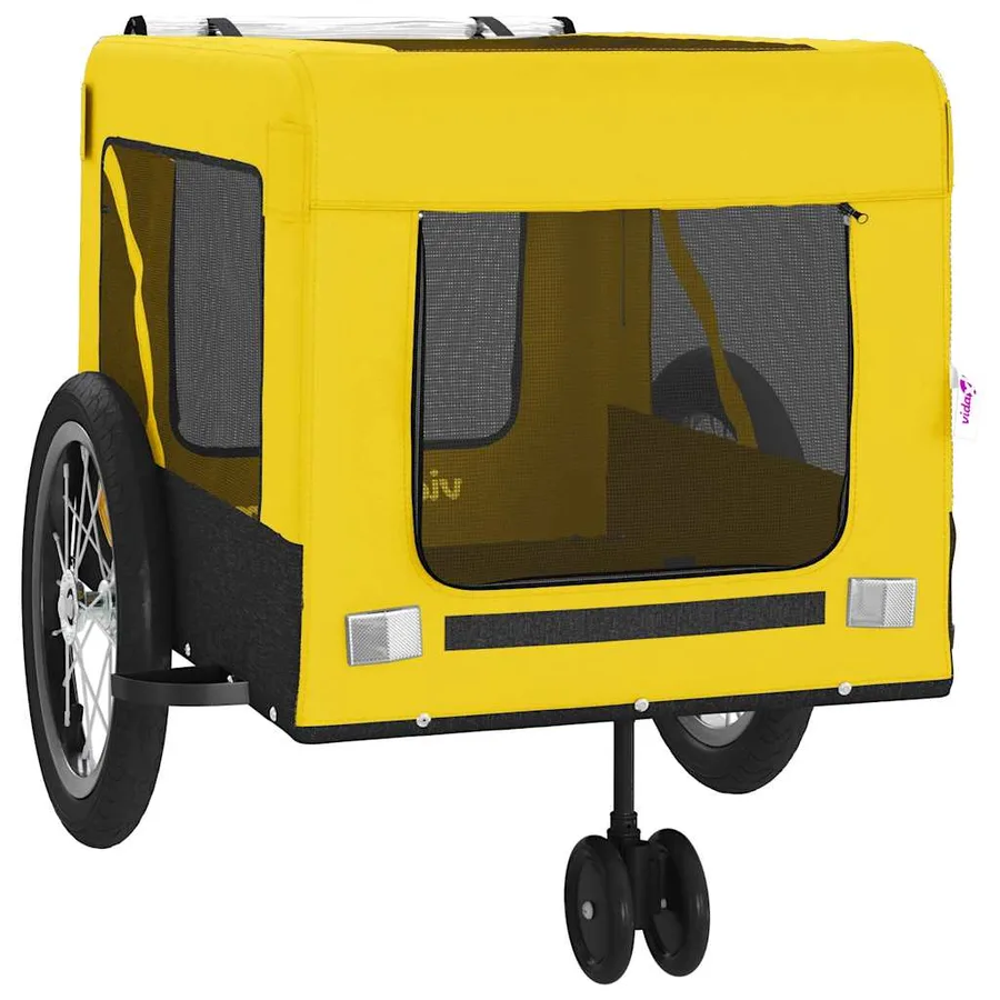 Remorque de vélo pour animaux de compagnie jaune et noir - 6