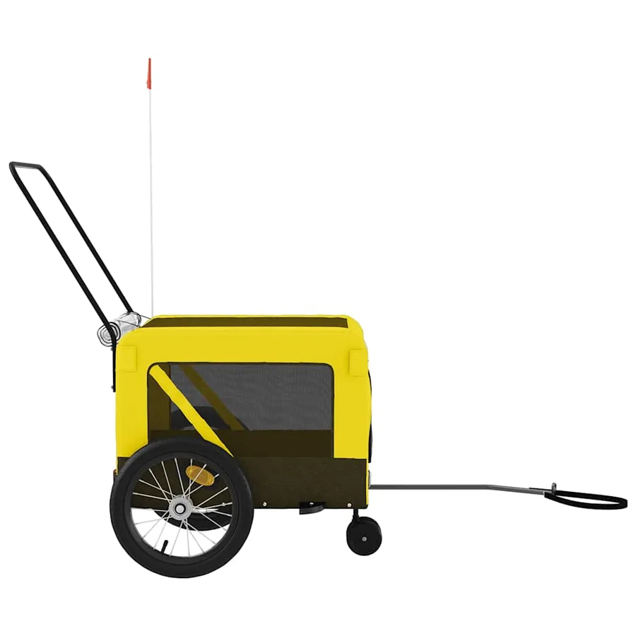 Remorque de vélo pour animaux de compagnie jaune et noir - 7
