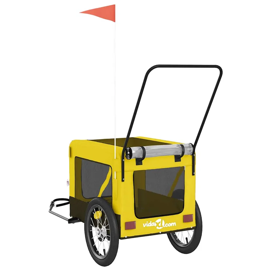 Remorque de vélo pour animaux de compagnie jaune et noir - 9