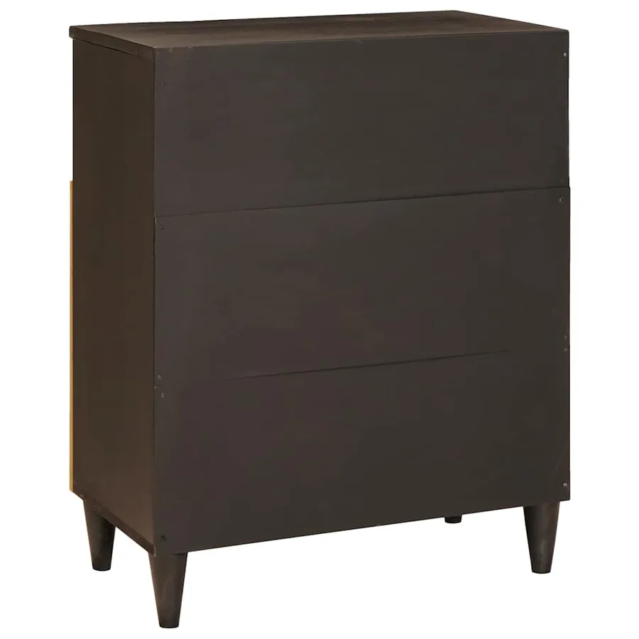 Buffet Noir et or 60 x 33 x 75 cm Bois de mangue massif - 5